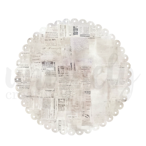 UCE2157 - Newsprint - Scalloped Decorative Base Layer (Ultraviolet Delight)