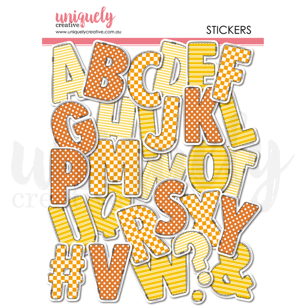 UCE2163 :  Chipboard Alpha Stickers (Written in the Stars)