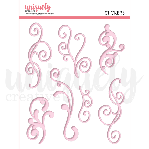 UCE2181 : Pink Flourish Puffy Stickers (Whispers of Wisdom)
