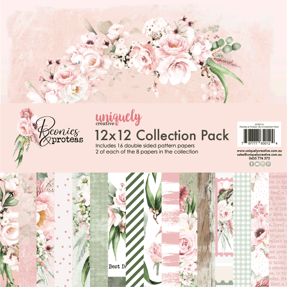 UCP2714 :  12 x 12 Collection Pack (16 sheets) (Peonies & Proteas)