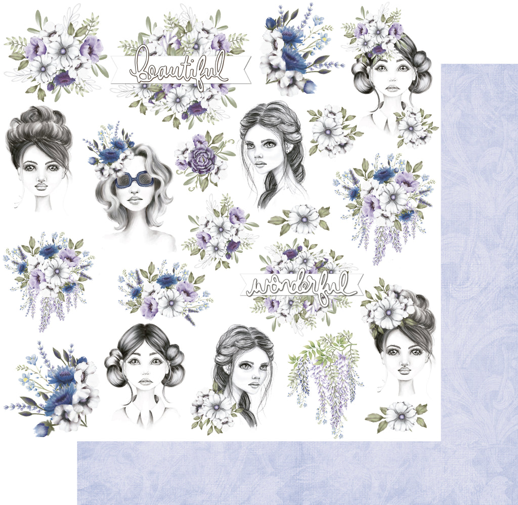 UCP2721 : Wisteria Lane - Beautiful - Fussy Cuts Paper