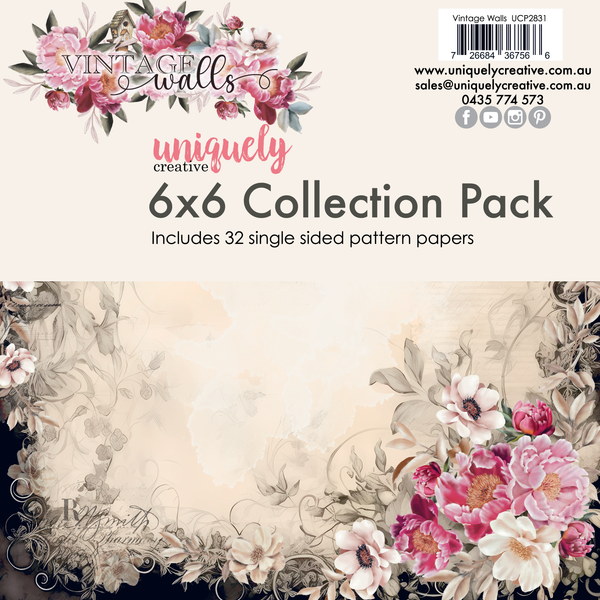 UCP2831 :  6 x 6  Collection Pack (32 sheets) (Vintage Walls)