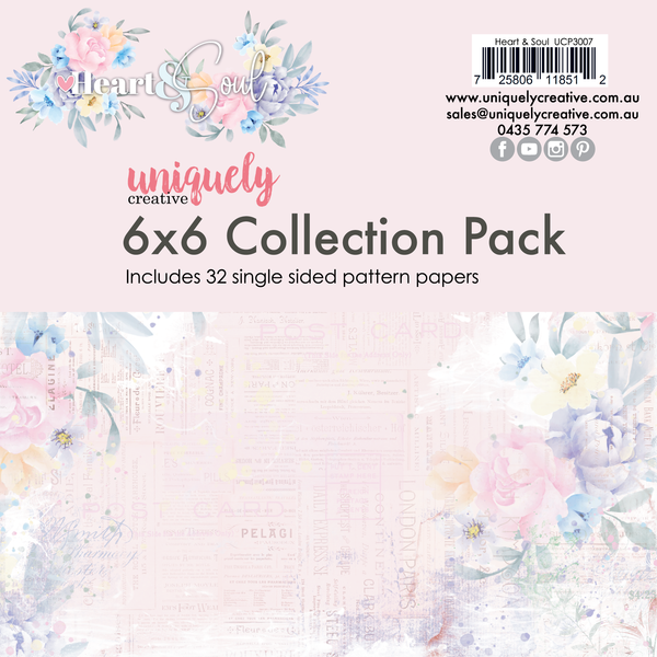 UCP3007 :  6 x 6  Collection Pack (32 sheets) (Heart & Soul)