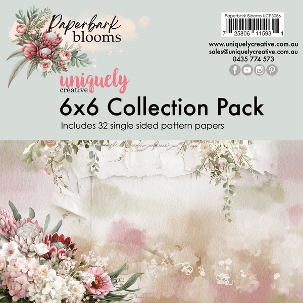 UCP3086 - 6 x 6 Collection Pack (32 sheets) (Paperbark Blooms)