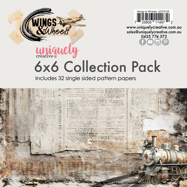 UCP3159 : 6 x 6 Collection Pack (32 sheets) (Wings & Wheels)
