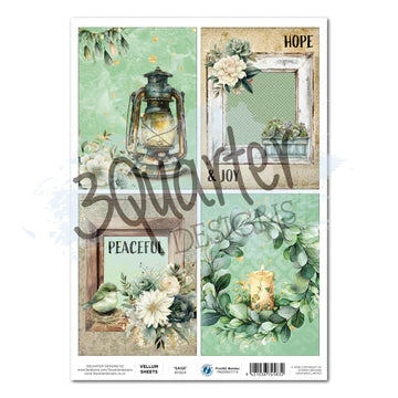 Sage Candlelight Vellum Sheet (3Quarter Designs)