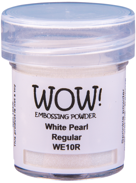 WE10R :  White Pearl - Regular Pearlescent Embossing Powder (15g jar)