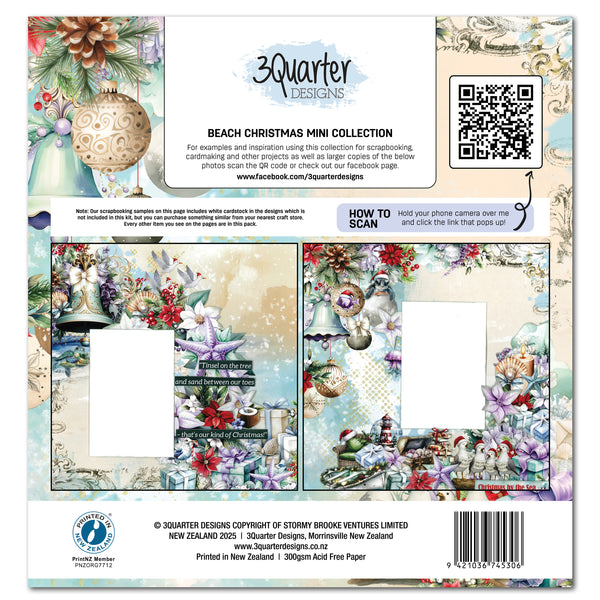 3Quarter Designs -  Beach Christmas BUNDLE (12x12 Paper Pad, TNP cards and Vellum A4)