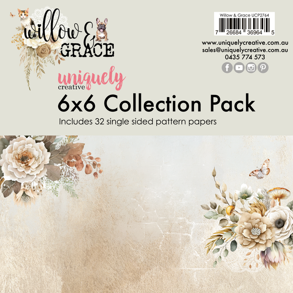 UCP2764 :  6 x 6 Collection Pack (32 sheets)  (Willow & Grace)