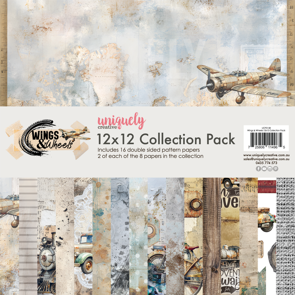 UCP3158 : 12 x 12 Collection Pack (16 sheets) (Wings & Wheels)