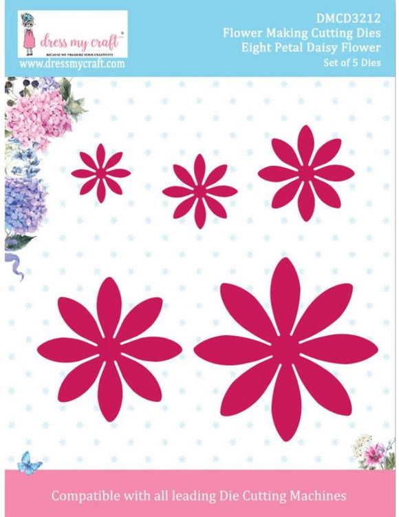 Eight Petal Daisy Flowers - Dress my Crafts