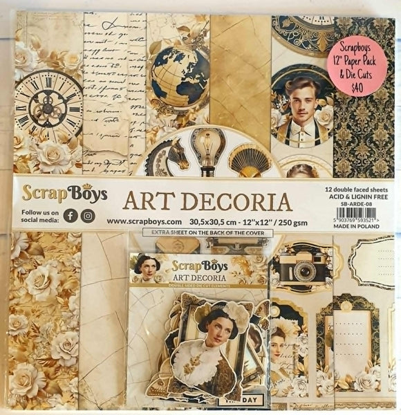 SCRAPBOYS SPECIAL : 12" Art Decoria Pack with Die Cut Pack