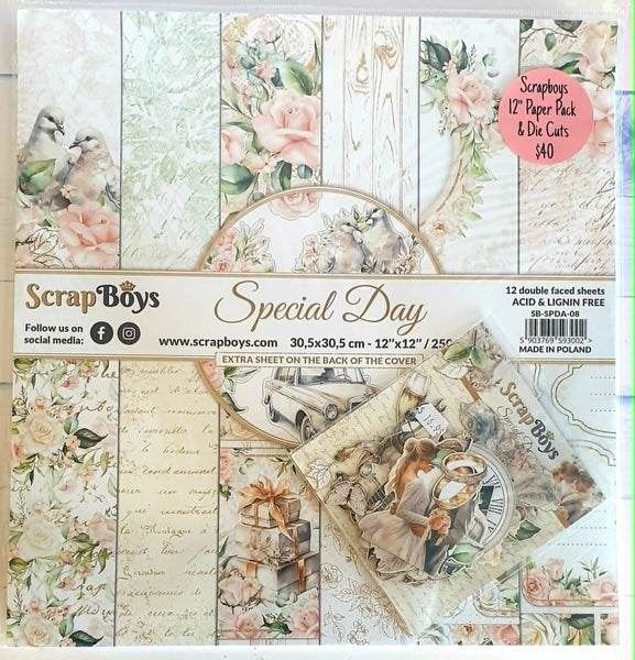 SCRAPBOYS SPECIAL : 12" Special Day Pack with Die Cut Pack