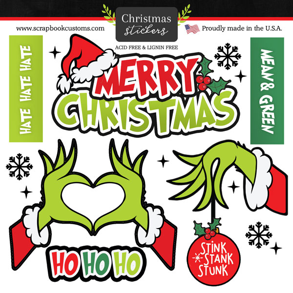 Grouchy Christmas Stickers
