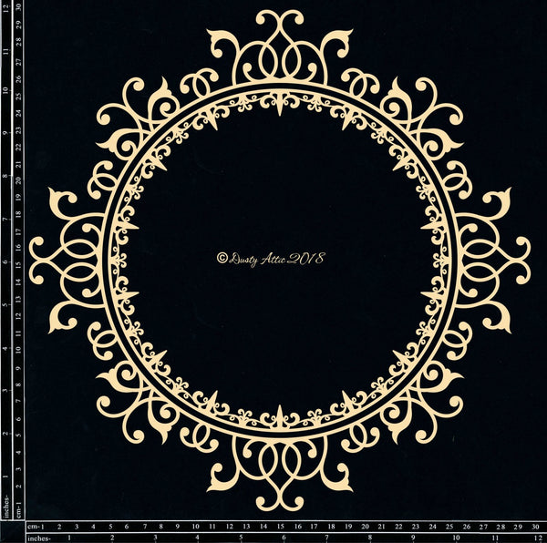 Ornate Circle #2 - 12" x12" Chipboard Set: Dusty Attic