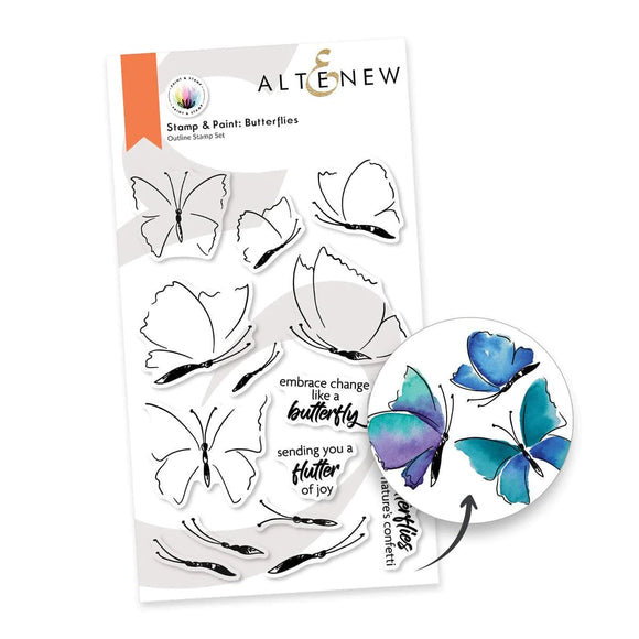 Paint & Stamp Butterflies Clear Stamp Set (AlteNew)