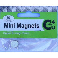 Mini Magnets 10 pack super strong 3mm thk, 1cm dia