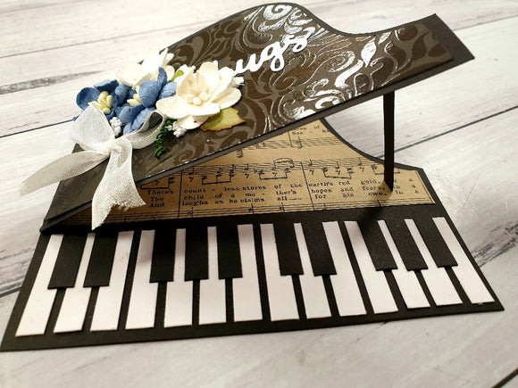 **INSTRUCTIONS ONLY** for Piano flower Card (CK) #C425*