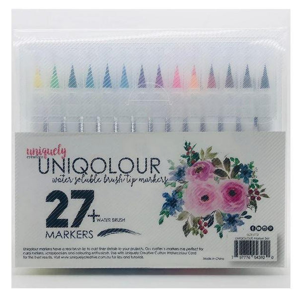 UCE1772 : UNIQOLOUR Marker Set 27 + Water brush