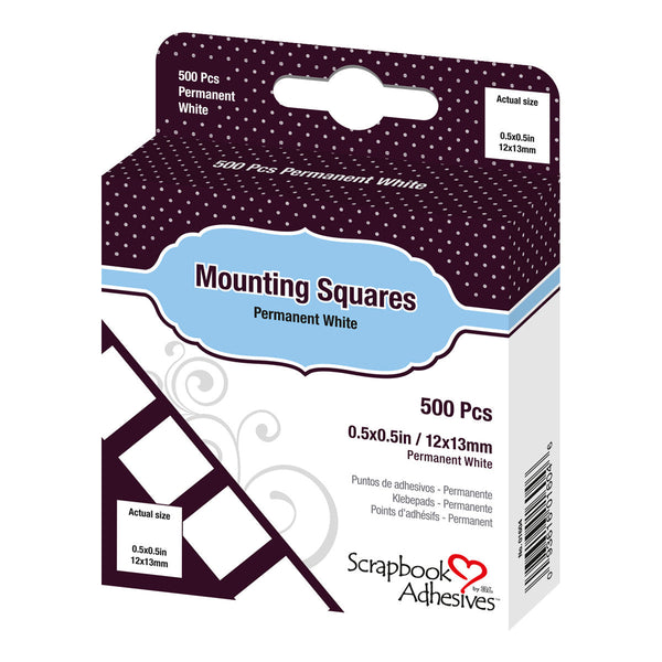 Adhesive - Mounting Squares - White Permanent (500pc)