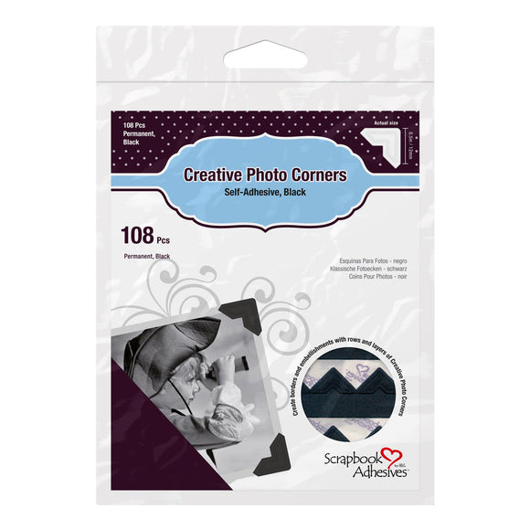 Adhesive - Photo Corners - Black Classic Paper (108pcs)