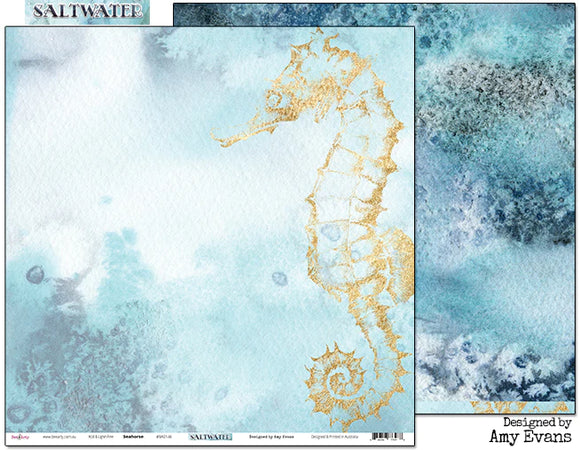 Saltwater : Seahorse 12x12 Scrapbooking Paper (Oct22)