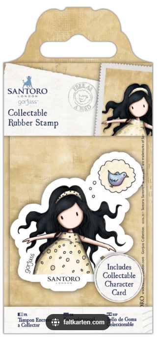 Gorjuss Girls Mini Rubber Stamp Set - #44 Free as a Bird