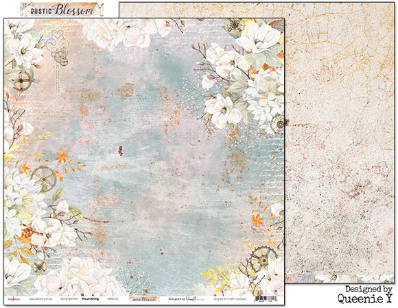 Rustic Blossom : Flourishing 12x12 Scrapbooking Paper (Aug22)