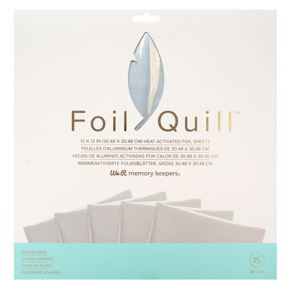 661025 : Foil Sheets - WR - Foil Quill - 12 x 12 - Silver Swan - 15 Sheets