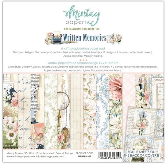 Mintay - Written Memories : MEM-08 6x6 Paper Pad