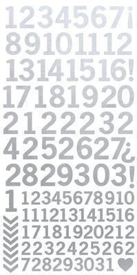 AS266 - Number Stickers - Metallic Silver