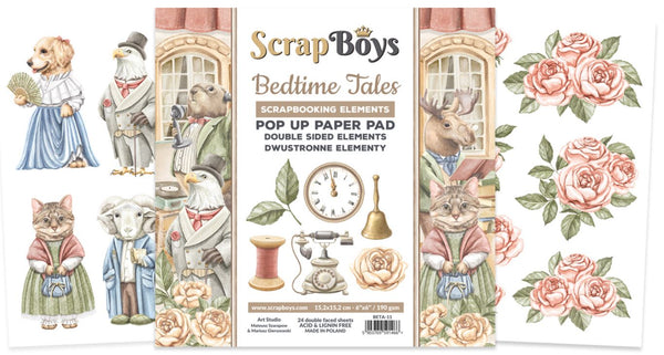 BETA-11 : ScrapBoys - 6" x 6" Double Sided Paper Pads - Bedtime Tales