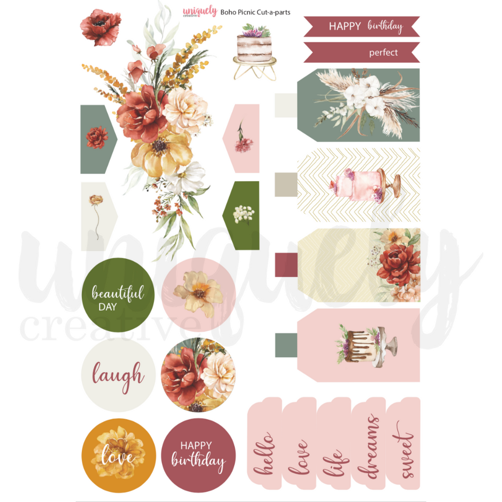 Cut-a-Part Sheet (Boho Picnic)