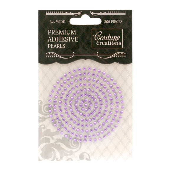 Adhesive Pearls - Petunia Purple (3mm - 206pcs)