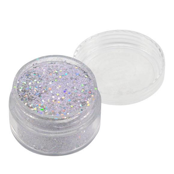 Emboss Powder - Pastels - Pastel Lilac With Holographic Silver Glitters - Super Fine