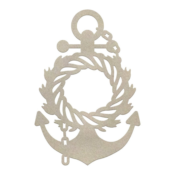 x x Chipboard - SM - Wreathed Anchor - Seaside & Me