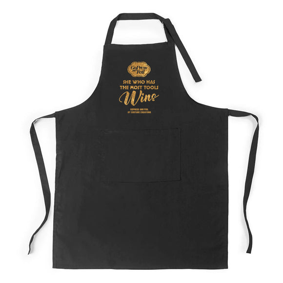 She Who Has The Most Tools Wins Black Craft Apron