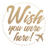 Mini Stamp - New Adventures - Wish you were here - 50 x 50mm | 1.9 x 1.9in