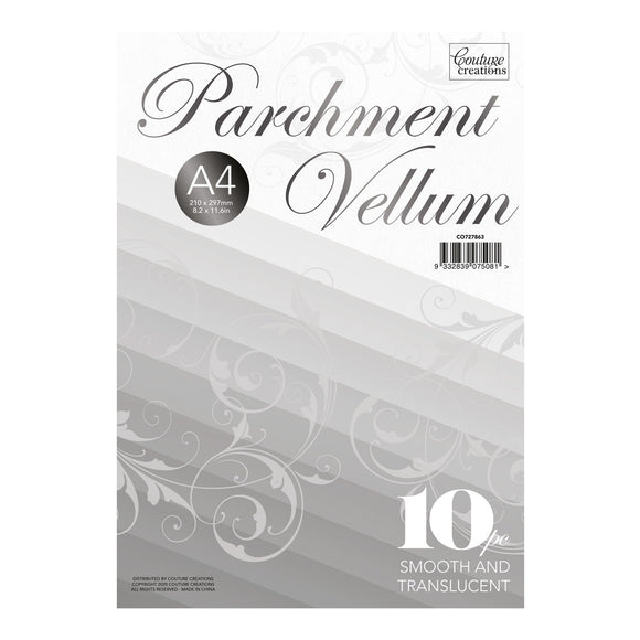 Parchment Vellum- A4 - (110gsm / 10pc) - 210 x 297mm | 8.2 x 11.6in