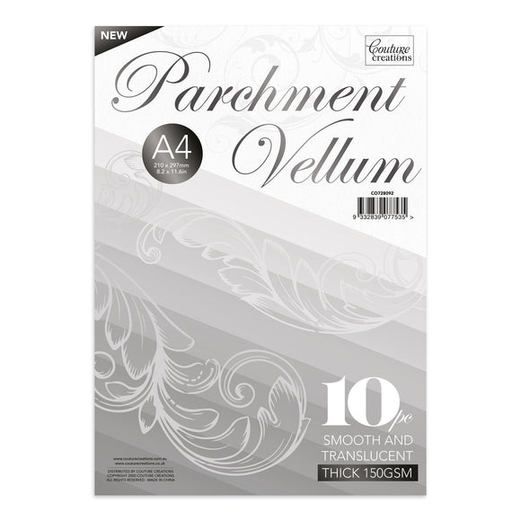 Parchment Vellum - A4 - (150gsm / 10pc) - 210 x 297mm | 8.2 x 11.6in