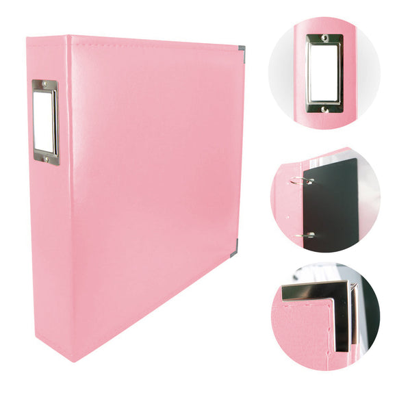 Classic Superior Leather D-Ring Album - Baby Pink