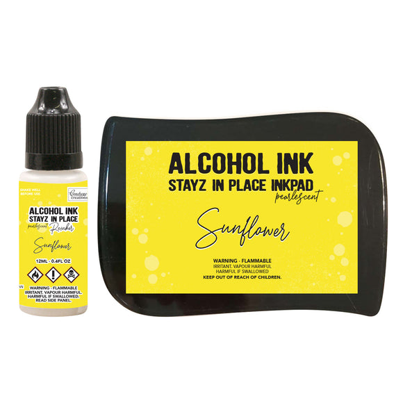 Stayz in Place Alcohol Ink Pad with 12ml reinker - Sunflower Pearlescent