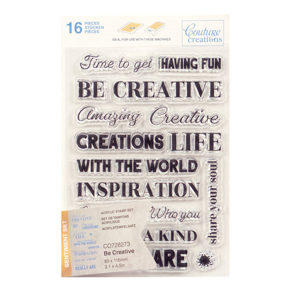 Stamp Set - Be Creative Sentiment (16pc) - 80 x 116mm | 3.1 x 4.5in