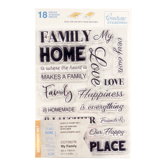 Stamp Set - My Family Sentiment (18pc) - 80 x 116mm | 3.1 x 4.5in