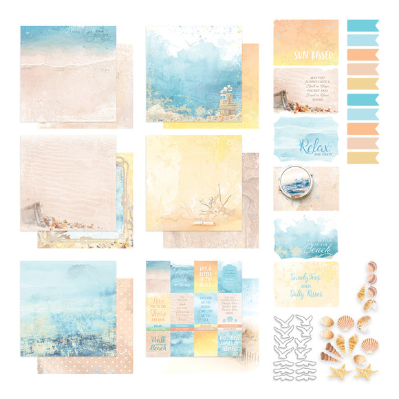 Collection Pack - Seaside Girl - 200gsm - 12 x 12 - (12 sheets, 6 postcards, sticker set)