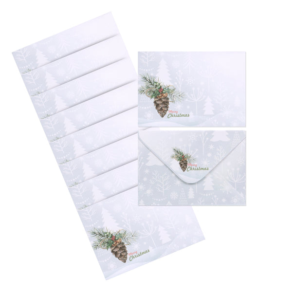Christmas Envelope - Pine cone Mistletoe - 4 x 6in (10pc)
