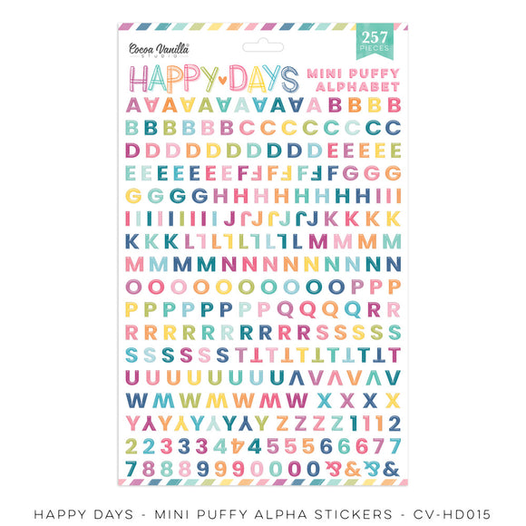 Mini Puffy Alphabet Stickers : CV-HD015 - Happy Days (Apr23)