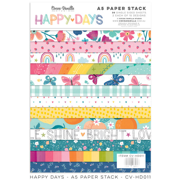 A5 Paper Stack : CV-HD011 - Happy Days (Apr23)