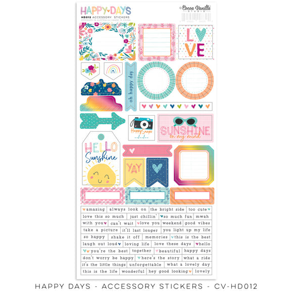 Accessory Stickers : CV-HD012 - Happy Days (Apr23)