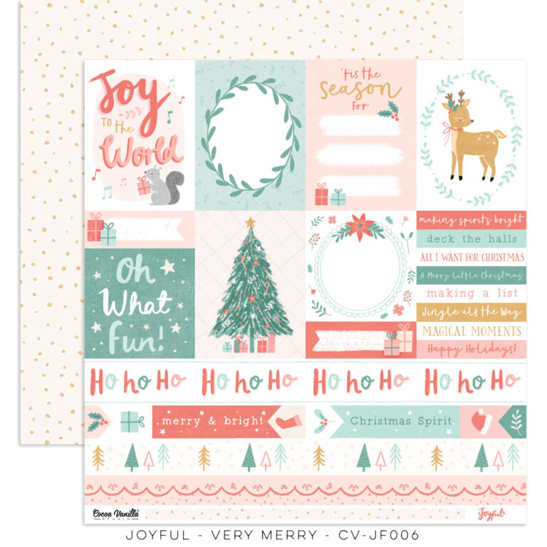 Coco Vanilla : CV-JF006 - Very Merry 12x12 Paper (Joyful)